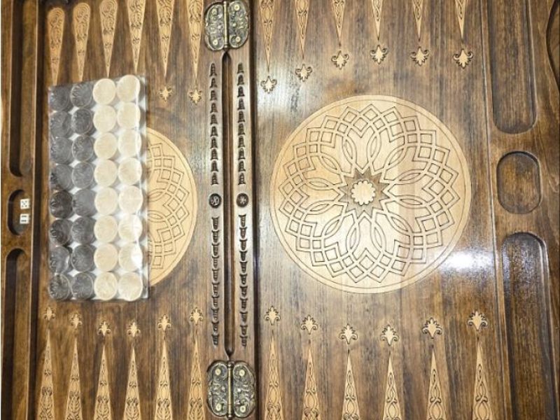 Luxury Handmade Wooden Backgammon Set - Armenian Artisan Carving