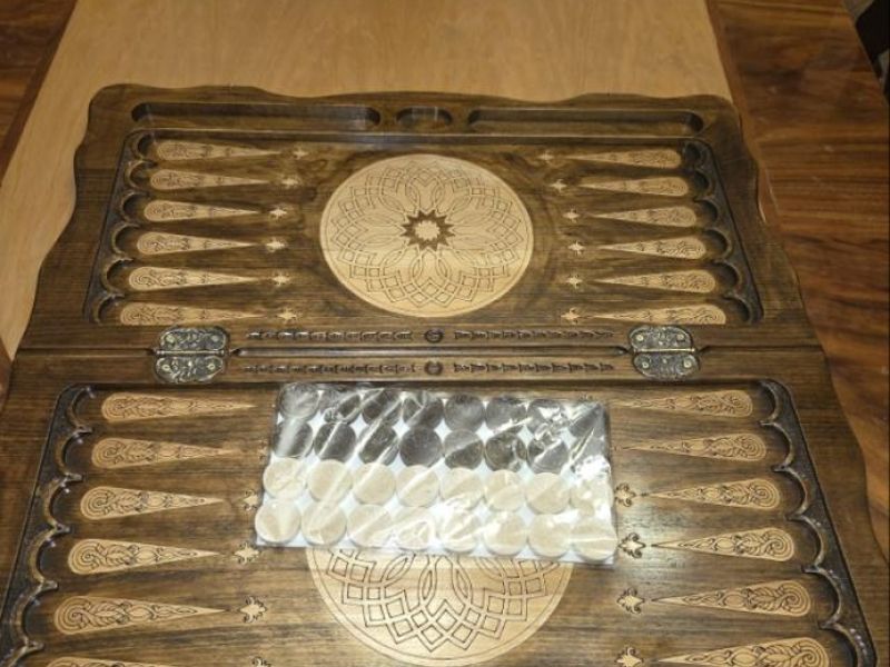 Luxury Handmade Wooden Backgammon Set - Armenian Artisan Carving