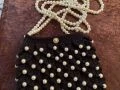 Crochet handmade hat and bag with pearls 