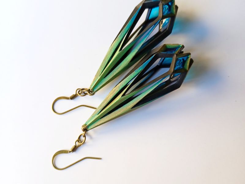 Tulip Inspired Earrings with Stained Glass Detail