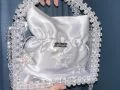 Handmade white beaded bag