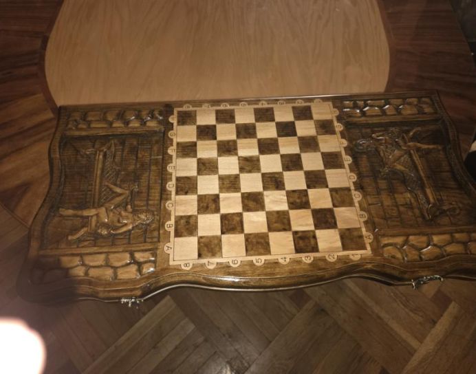 Luxury Handmade Wooden Backgammon Set - Armenian Artisan Carving