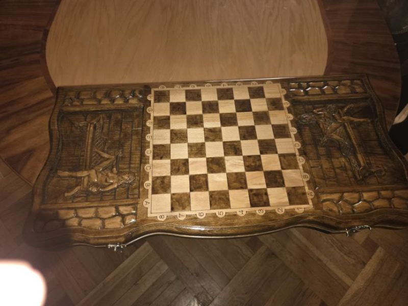 Luxury Handmade Wooden Backgammon Set - Armenian Artisan Carving