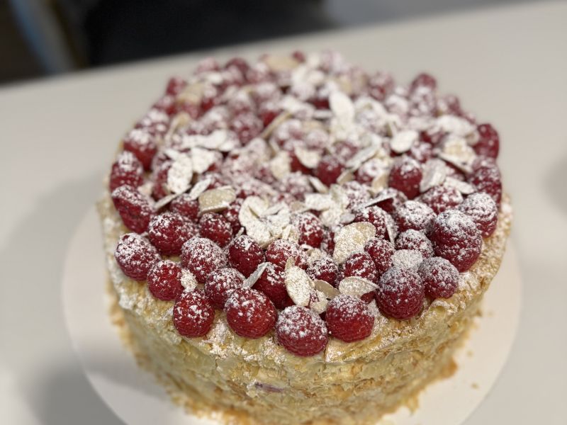 Raspberry Napoleon cake