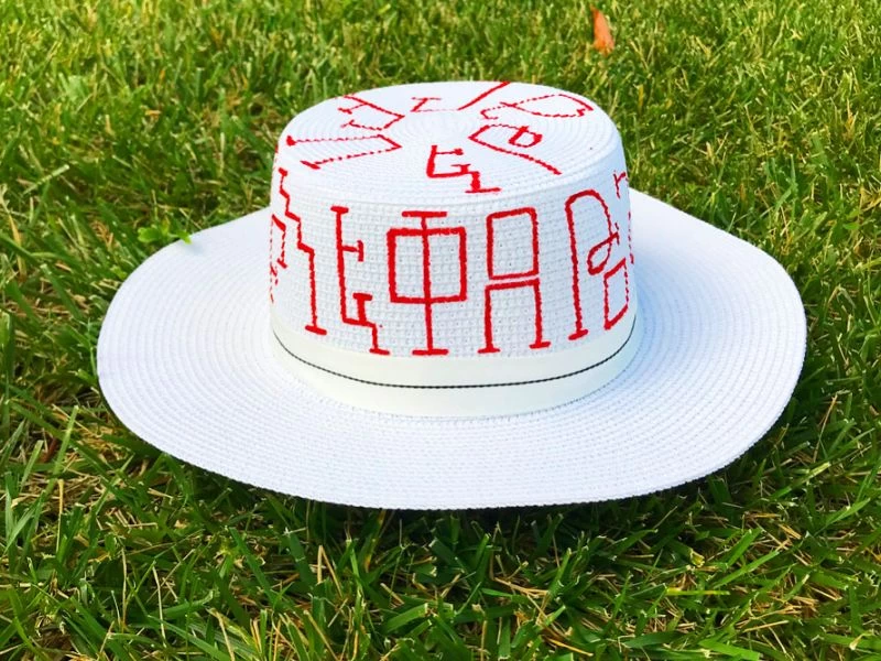 Handpainted Armenian alphabet hat 