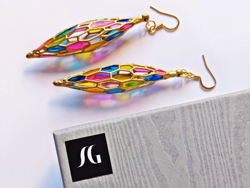 Stained Glass Inspired Earrings