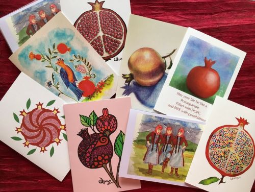 Armenian Pomegranate Design Blank Notecard Assortment