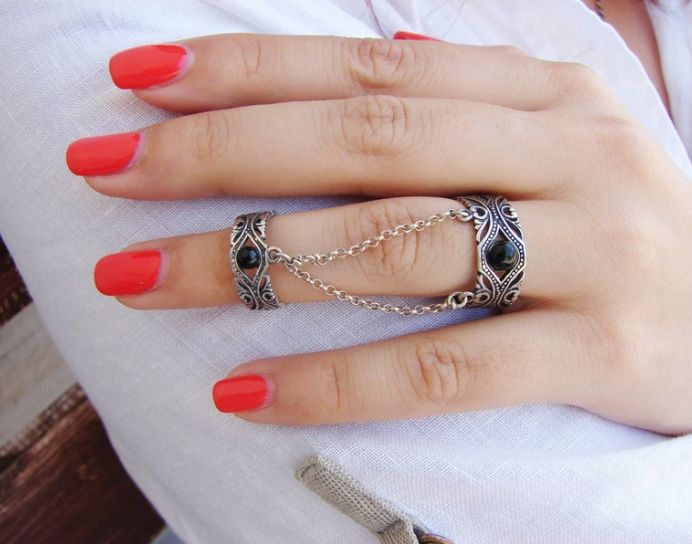 Ethnic Style Double Rings