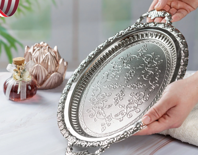 Handmade Ellipse Design Serving Tray