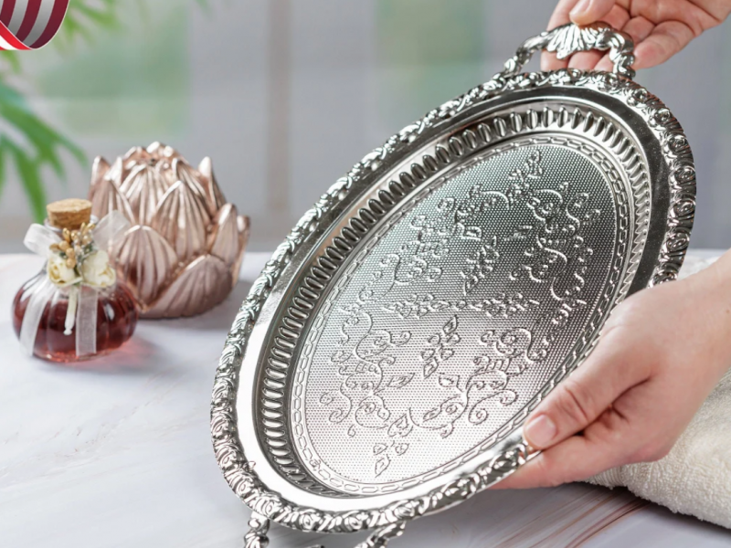 Handmade Ellipse Design Serving Tray