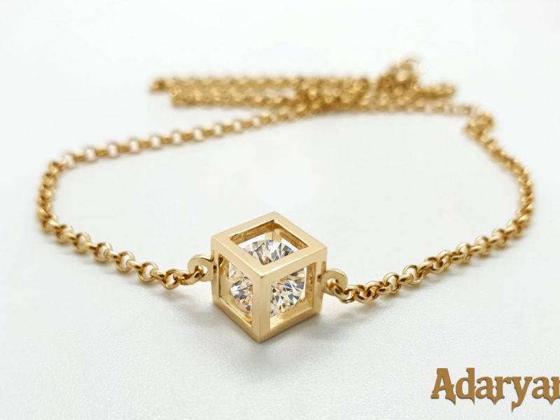 Gold Cube Pendant