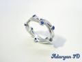 Sterling Silver Ring with Blue Stones