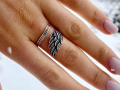 Sterling Silver Ring ''Angel Wing ''