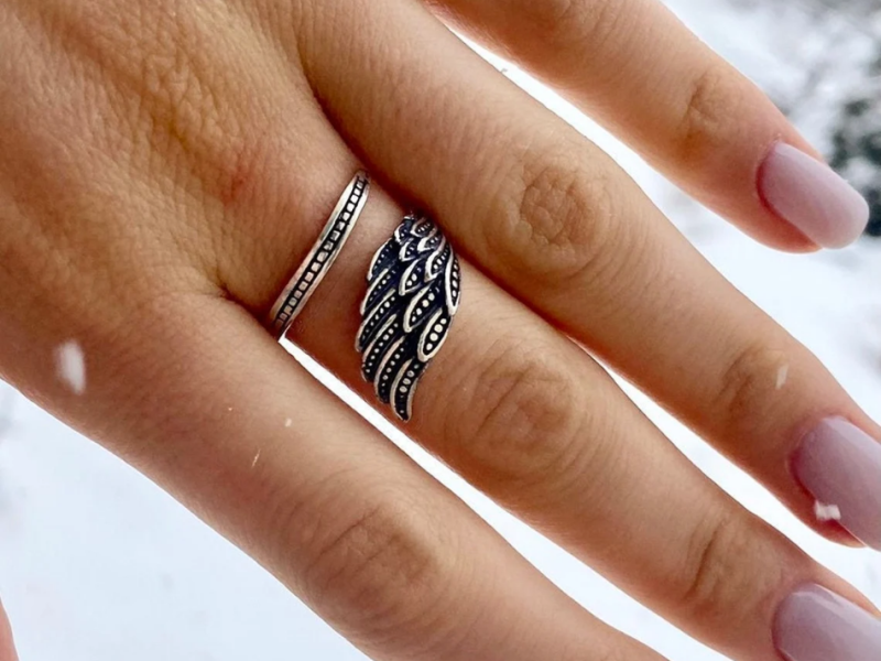 Sterling Silver Ring ''Angel Wing ''