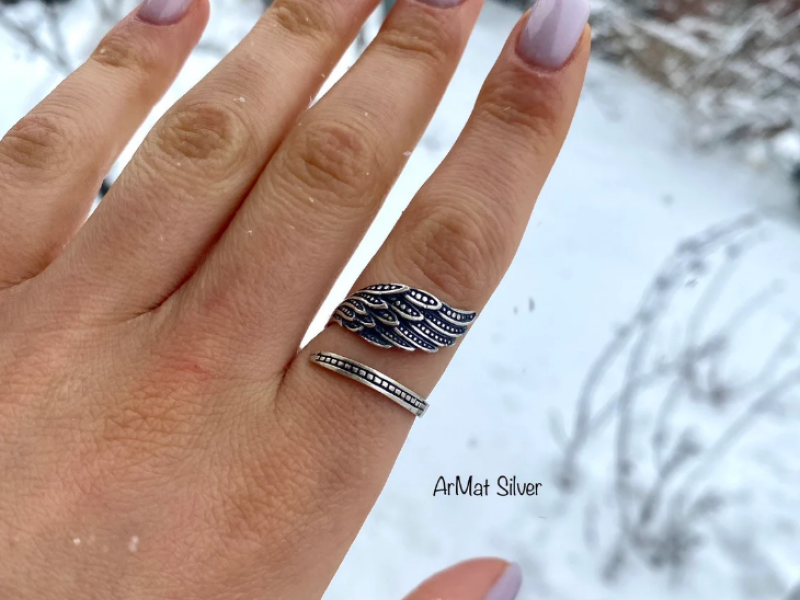Sterling Silver Ring ''Angel Wing ''