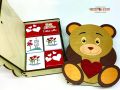 Wooden Teddy Box of Chocolates