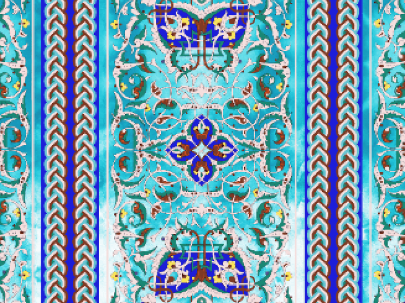 ARMENIAN TILES OF JERUSALEM SILK SCARF