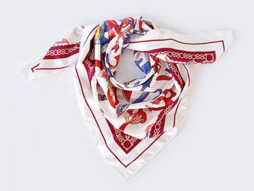 Ayb Scarf - White - Wine Color