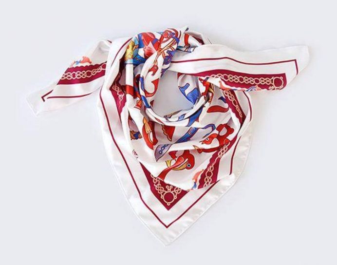 Ayb Scarf - White - Wine Color