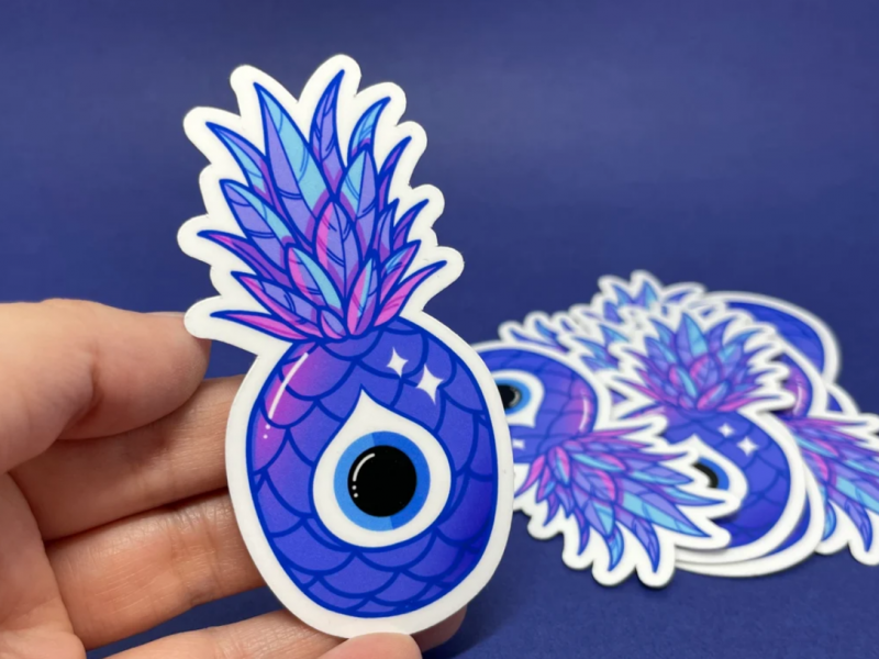 NEW Evil Eye Pineapple Vinyl Sticker 3” - Cute Die Cut Stickers - Cute Stickers