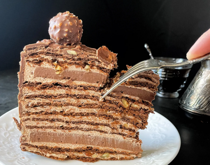 Downloadable Recipe, Ferrero Rocher Medovik, Chocolate Cake, Birthday Cake, Foodie Gift, Chocolate Gift