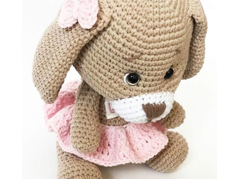 Shunik Lulibears Puppy, handmade stuffed animal, puppy, dog, knit by hand, Handmade baby gift