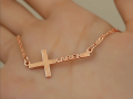 Personalized Sideways Cross Name Necklace