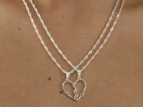Hearts Name Couples Necklace