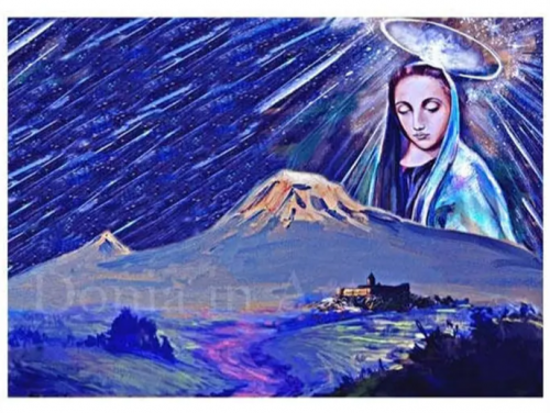 Mother Mary Art, Mount Ararat, Armenian Church, Mother Mary, Masis Ararat, Armenia Art, Mother Mary's Day, Assumption of Mary, Holy Mary