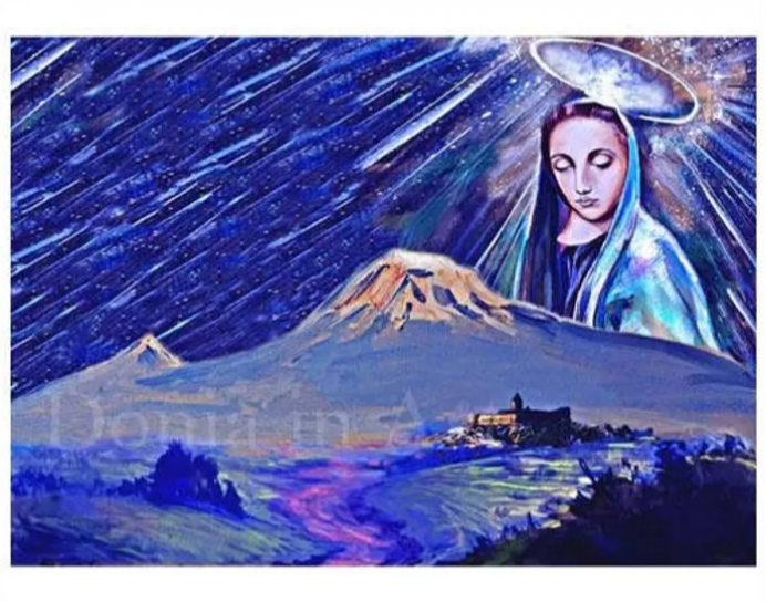 Mother Mary Art, Mount Ararat, Armenian Church, Mother Mary, Masis Ararat, Armenia Art, Mother Mary's Day, Assumption of Mary, Holy Mary
