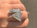 Armenian Silver Double Ring, “Grandparents”, Silver Jewelry , 925 Sterling Silver Ring, Adjustable Ring, HANDMADE