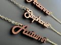 Wood Name Necklace Customized with Name or Word - Personalized Name Necklace, Name Necklace for Women Girls Christmas Gift, 14 Gold Chain