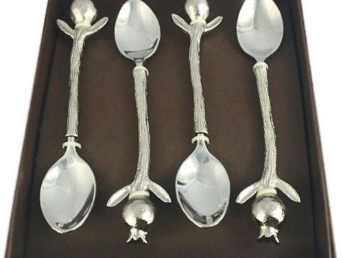 Armenian Pomegranate Silver Color Spoon Set