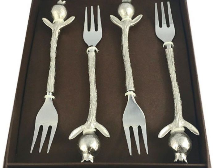 Armenian Pomegranate Silver Color Fork Set