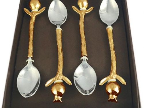 Armenian Pomegranate Gold Color Spoon Set