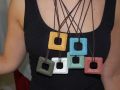 Original Square Volcanic Stone Necklace free shipping