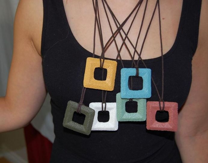 Original Square Volcanic Stone Necklace free shipping