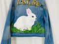 Customized Name & Bunny Denim Jacket for Kids