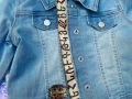 Pomegranate and Armenian Alphabet Denim Kids Jacket