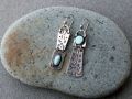 Sterling Silver Asymmetrical Earrings with Blue Armenian Turquoise