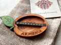Magnet Armenian Apricot and Duduk Motif Wood 8cm x 4cm
