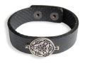 925 Sterling Silver Armenian Ornamental Art Charm Bracelet Symbolising Connection and Strength - Leather Band with Adjustable Snap Closure
