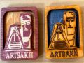 Magnet Artsakh Tatik Papik Wood Square 5cm x 5cm