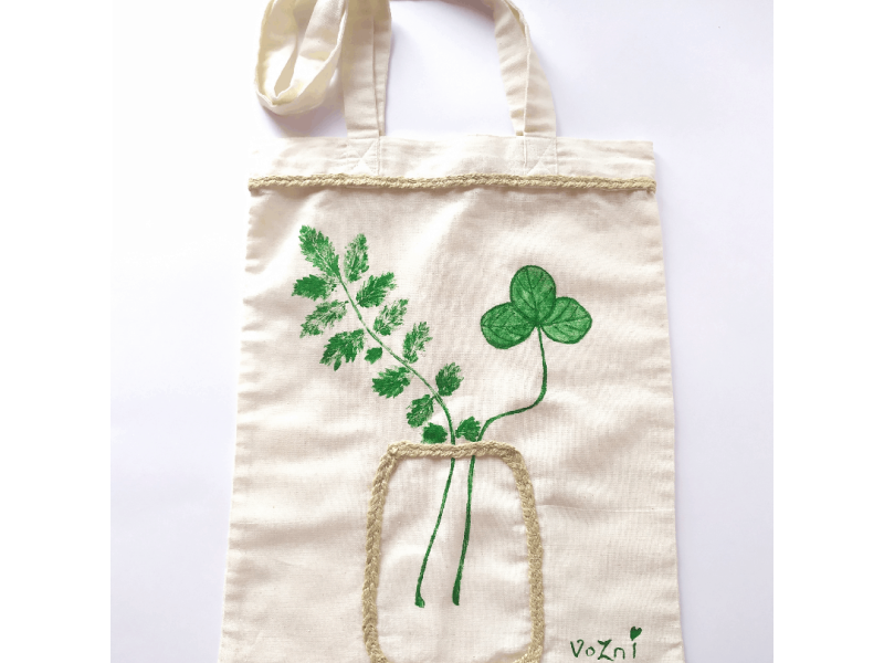 Tote bag Green leaf by Vozni