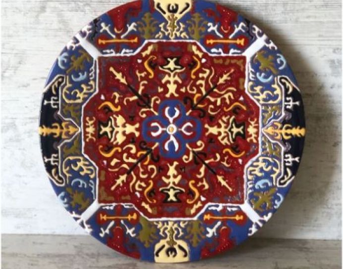 Ceramic Plate with Armenian Carpet Ornaments - Artsakh