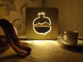 3D Wooden LED Night Lamp Customizable