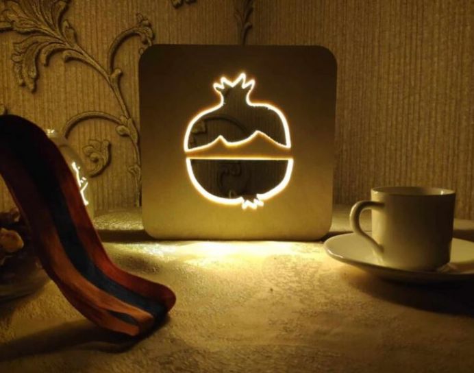 3D Wooden LED Night Lamp Customizable