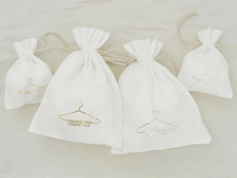 Christening Essentials Hanger Keepsake Drawstring Bag