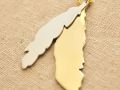 HANDMADE GOLD PLATED BRASS & STERLING SILVER FEATHER PENDANT