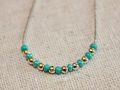 STERLING SILVER TINY CHOKER WITH TURQUOISE SEED BEADS